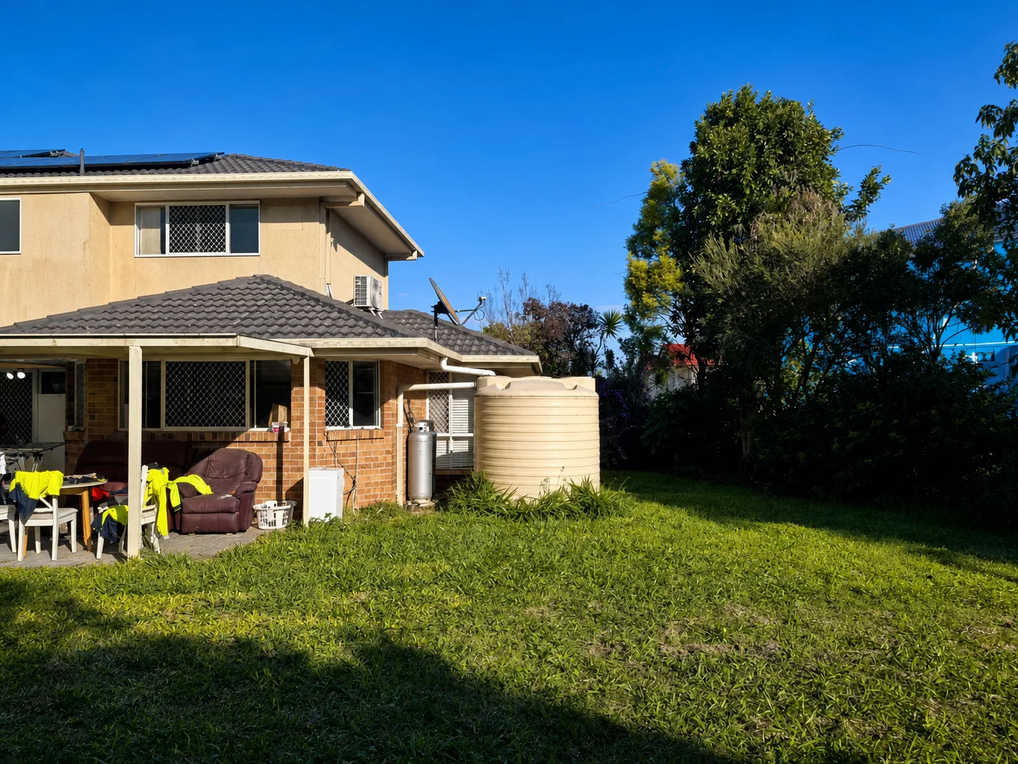 Backyard site before construction began — 3 July 2026 · Before construction